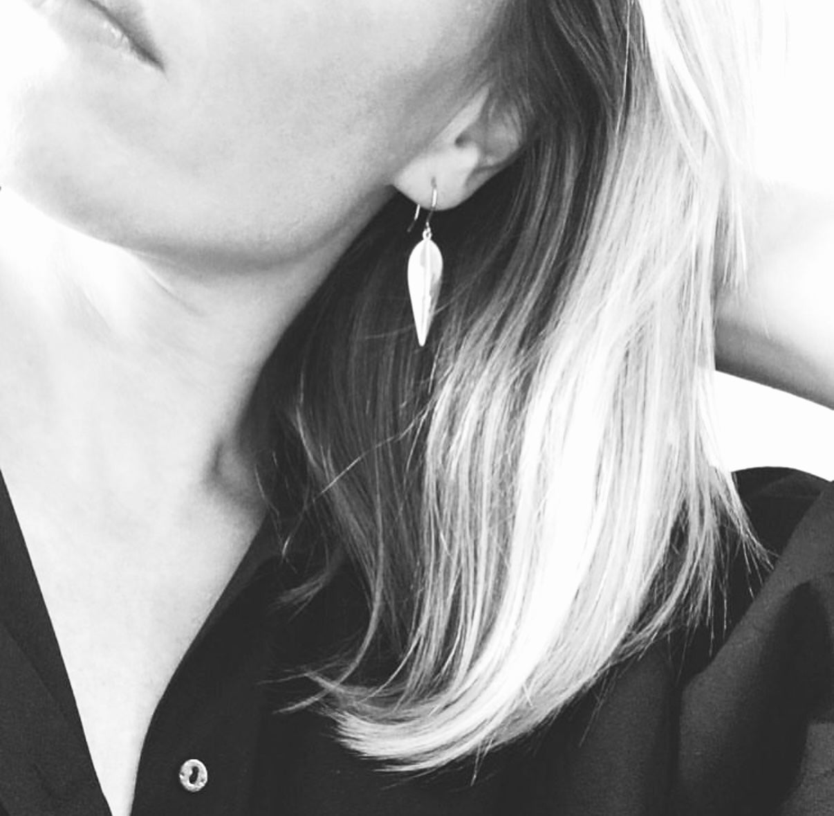 Lotus earrings, silver