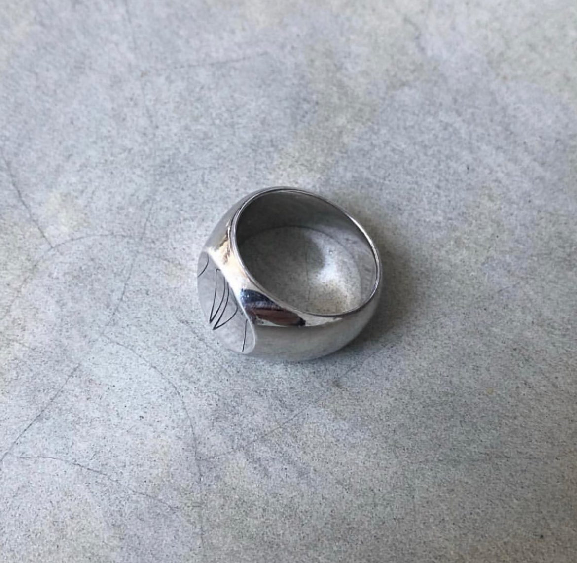 Signet unisex ring, silver