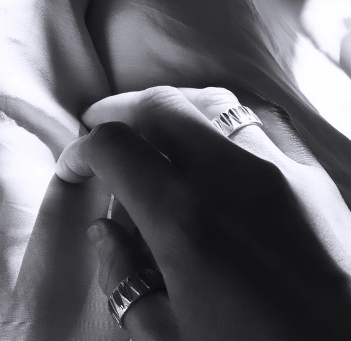 Lotus unisex ring, silver