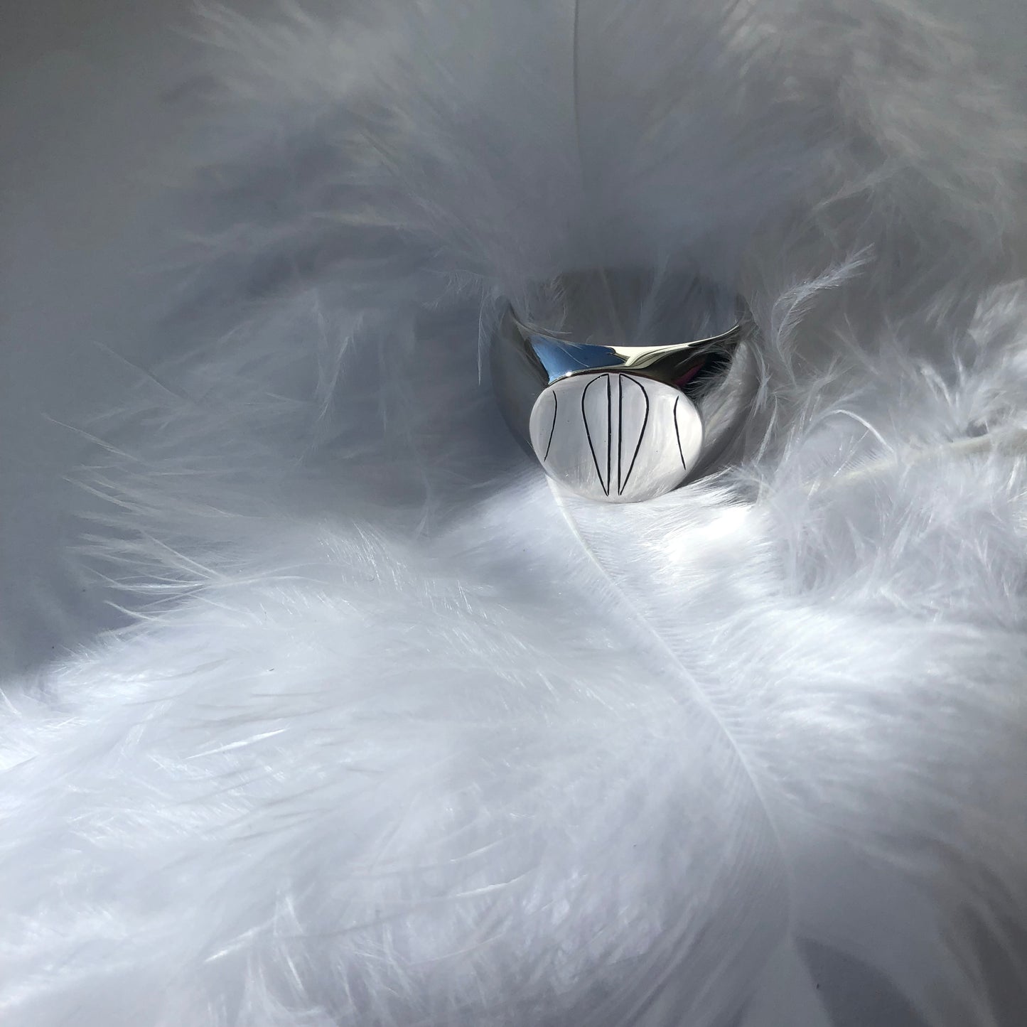 Signet unisex ring, silver