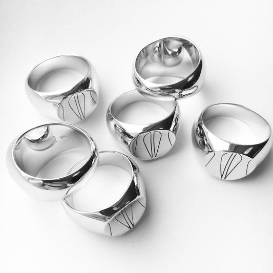 Signet unisex ring, silver